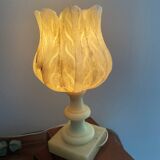 Large alabaster tulip lamp