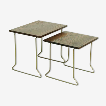 Tables gigognes en bois de teck vintage par Brabantia