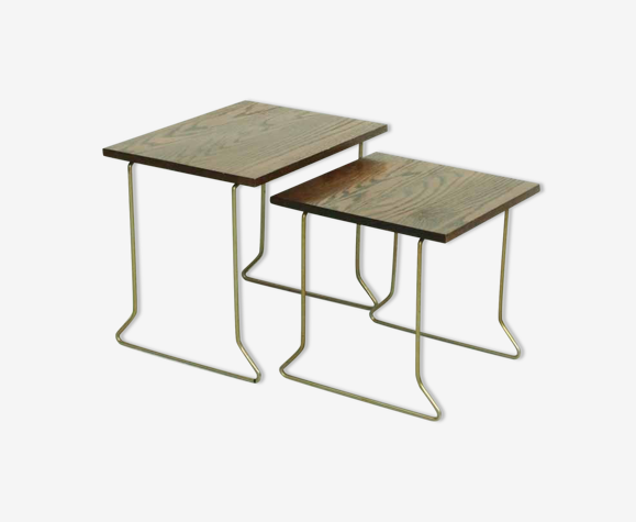 Vintage teak wooden nesting tables by Brabantia