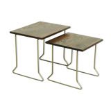 Vintage teak wooden nesting tables by Brabantia