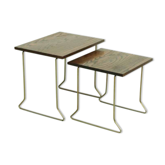 Vintage teak wooden nesting tables by Brabantia