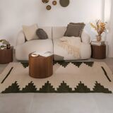 Argentinean rug 100% pure khaki wool