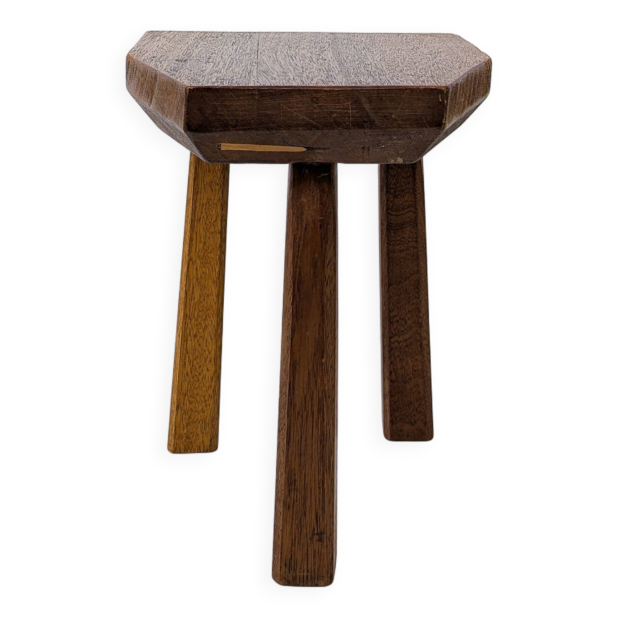 Mid Century Table d'appoint Pouf à fleurs Banque de fleurs Vintage Bois massif Table de chevet Table