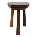 Mid Century Table d'appoint Pouf à fleurs Banque de fleurs Vintage Bois massif Table de chevet Table