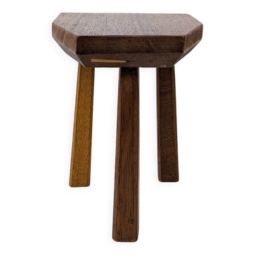 Mid Century Table d'appoint Pouf à fleurs Banque de fleurs Vintage Bois massif Table de chevet Table