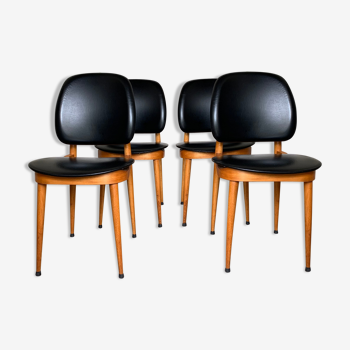4 Baumann chairs by Pierre Guariche model Pegasus - batch of 4