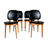 4 chaises vintage Baumann de Pierre Guariche modèle Pégase - lot de 4