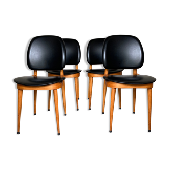 4 Baumann chairs by Pierre Guariche model Pegasus - batch of 4