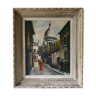 Painting, oil on canvas, view of Paris, rue du Chevalier de la Barre, 1950s