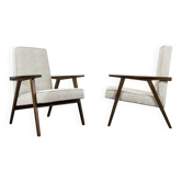 Chaises armoires vintage minimalistes, Pologne, années 1960, ensemble de 2