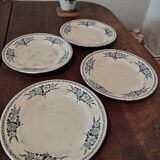 4 assiettes Longchamp bleu modèle Blois
Traces d usure et taches voir photo.
