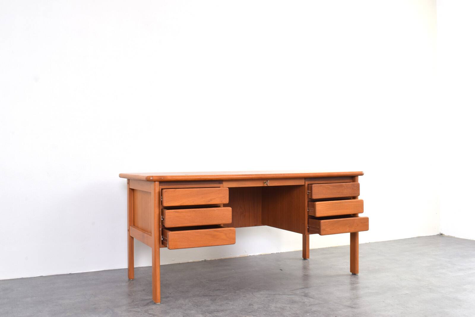 Mid-Century Danish Teak Desk, 1970s.