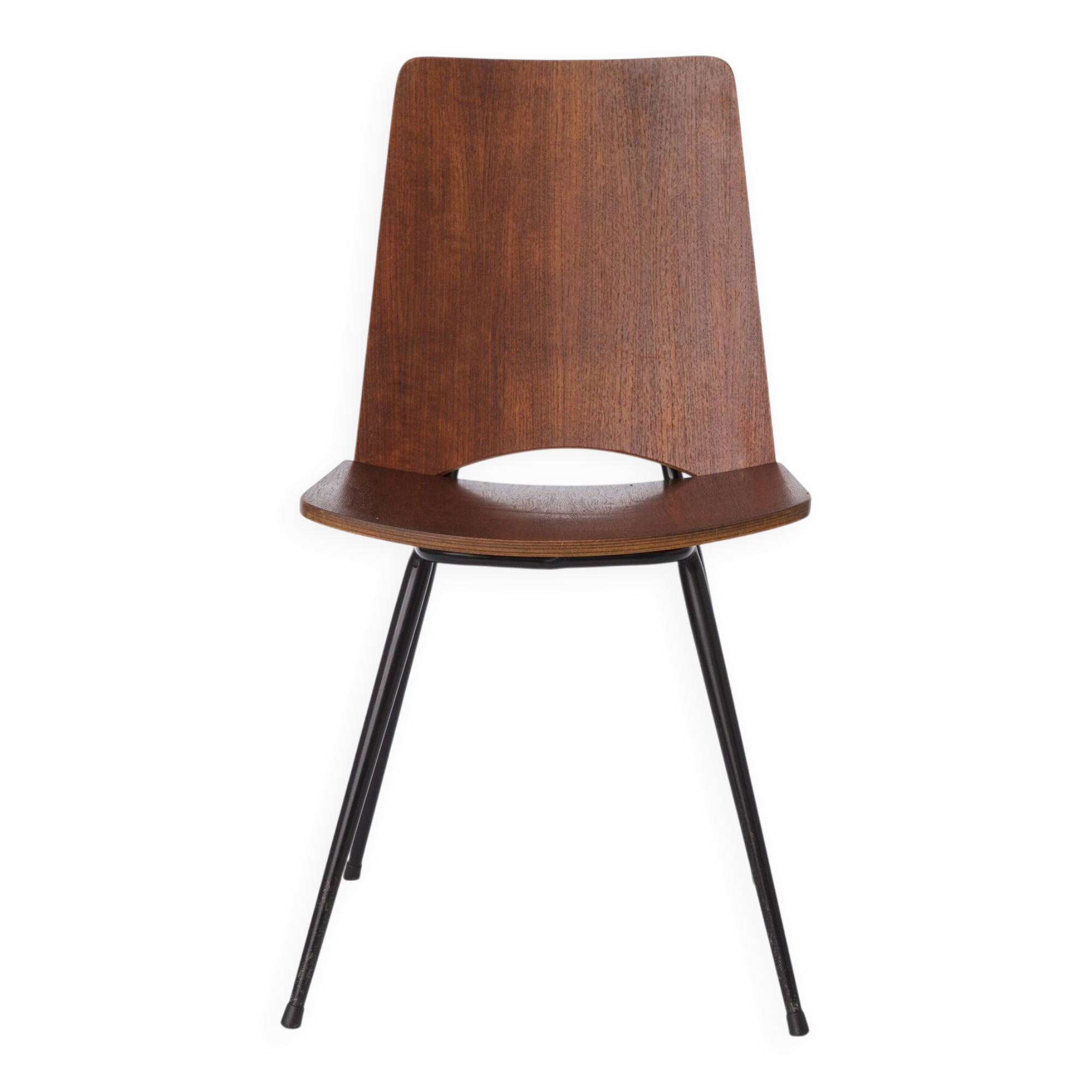 Mid Century Danish Chair 1950s Teak Plywood Chair, Scandinavian Vintage