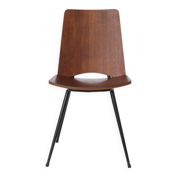 Chaise danoise des années 1950 en teck et contreplaqué, vintage scandinave