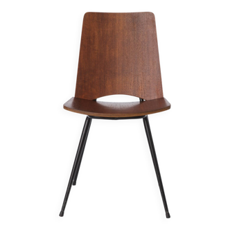 Mid Century Danish Chair 1950s Teak Plywood Chair, Scandinavian Vintage