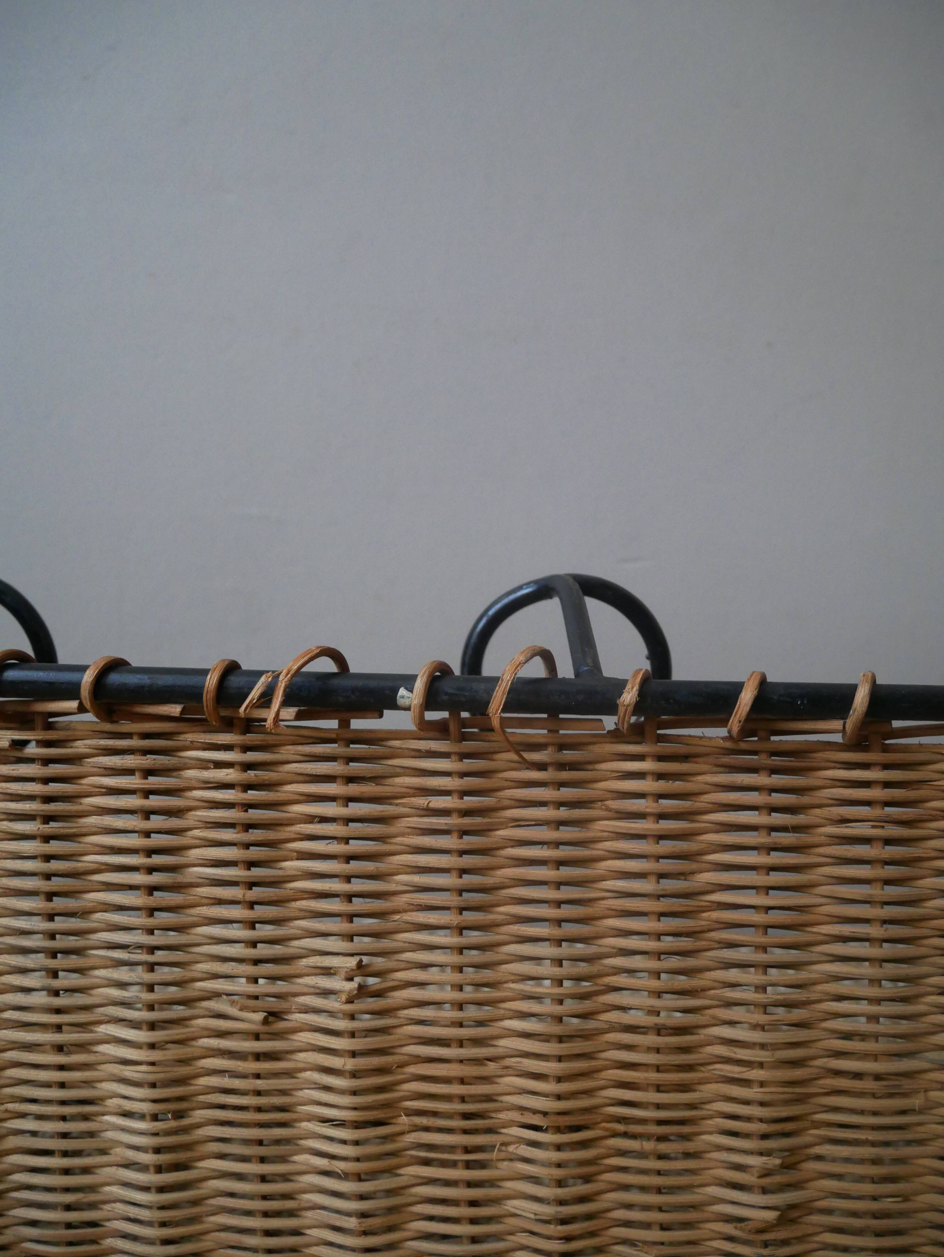 Coat rack cloakroom metal wrought iron wicker rattan handcrafted wall unit storage