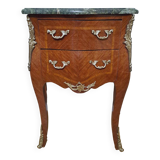Commode en marqueterie et marbre vert
