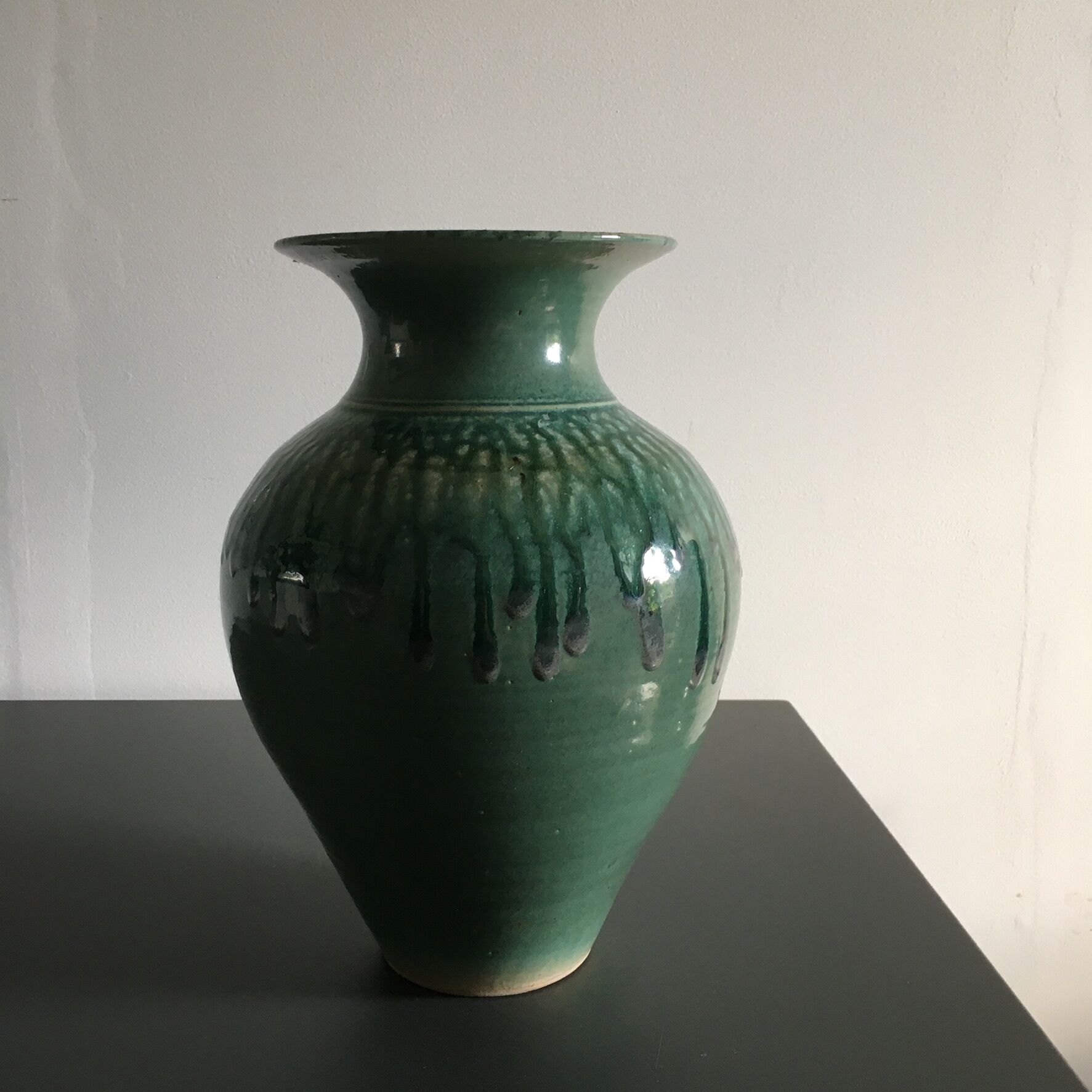Flamed green vase