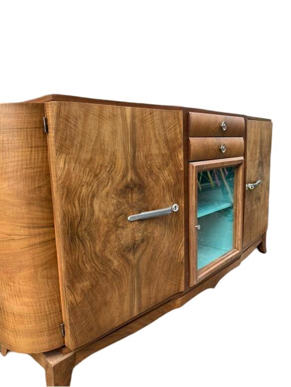 3-door, 2-drawer walnut veneer sideboard, 1960s