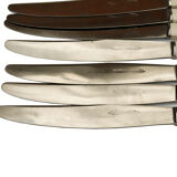 Lot 12 steel knives old vintage white sleeve