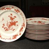 Set of 12 flat plates of the brand Vista Alegre, fine porcelain from Portugal