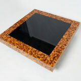 Olive wood marquetry coffee table by Sandro Petti 1970
