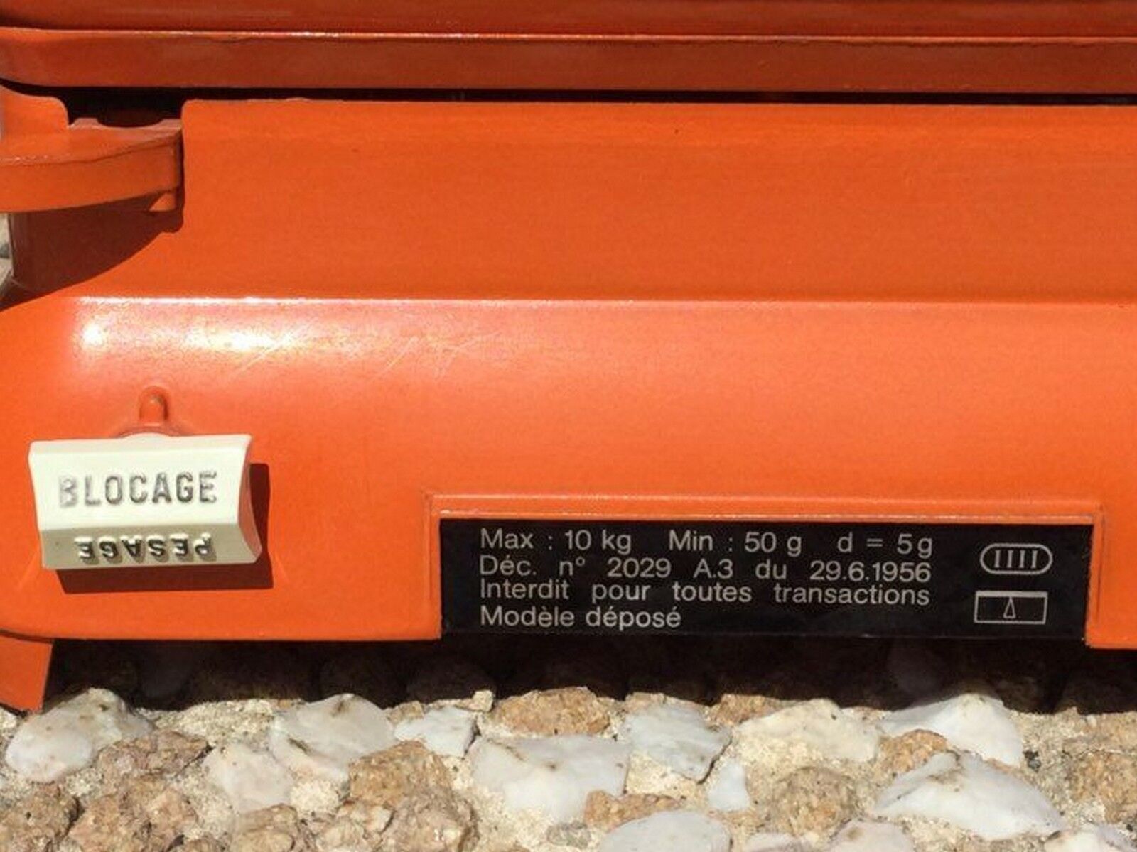 Orange household slider scale terraillon vintage from the 70