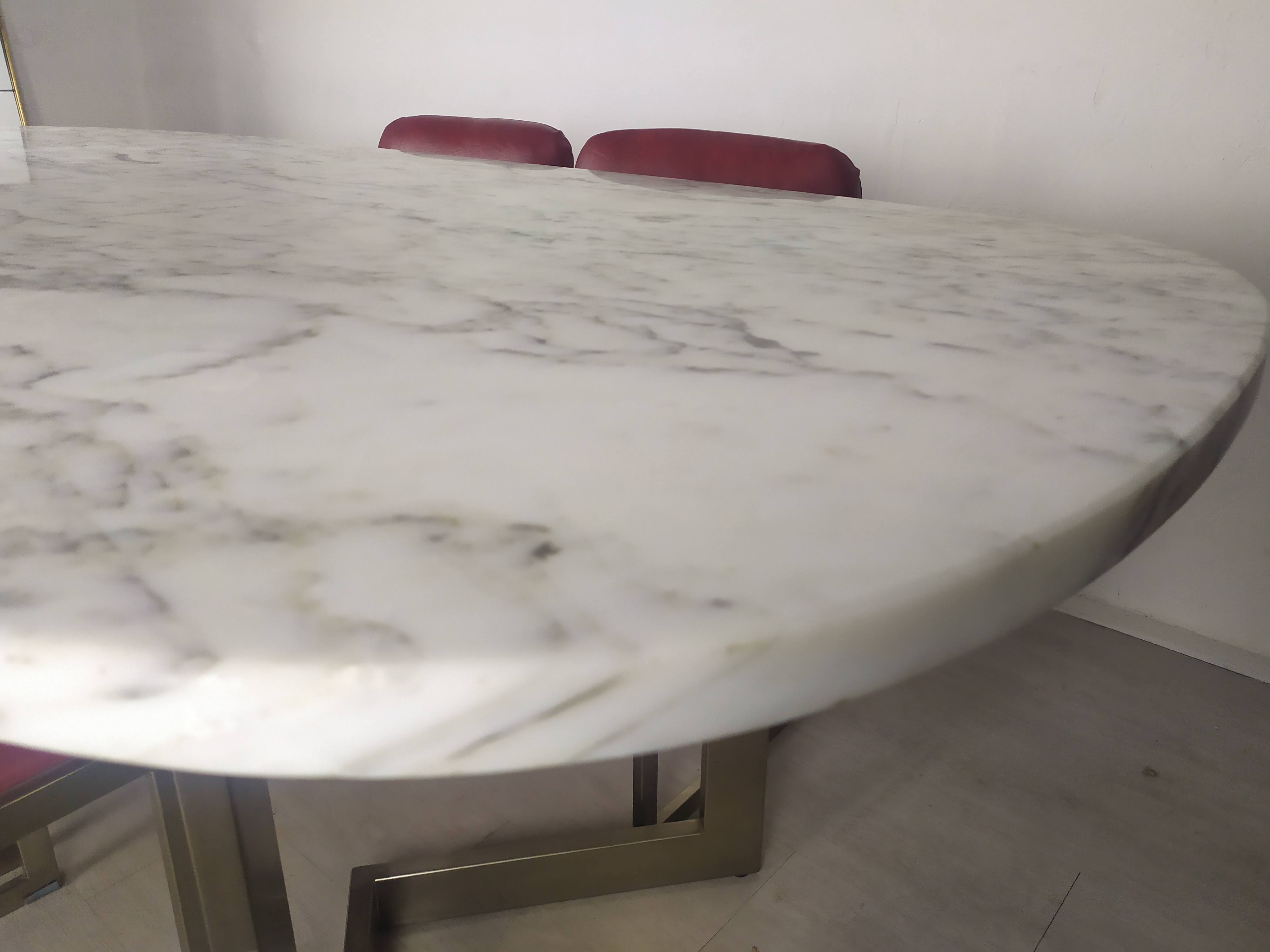 Table design marbre 6 chaises 1970