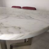 Marble design table 6 chairs 1970