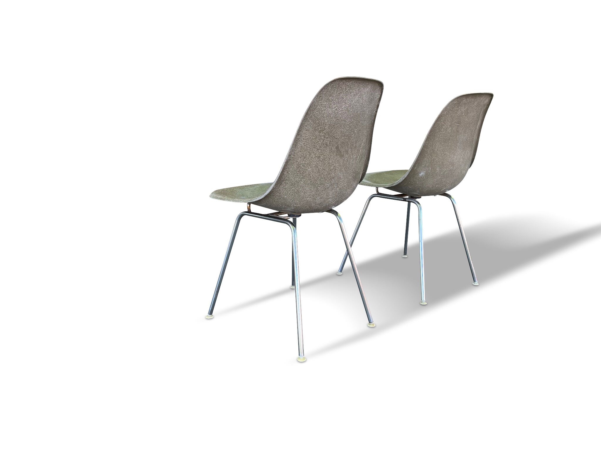 Series of 3 DSX chairs by Charles and Ray Eames in Herman Miller fiber