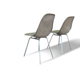 Series of 3 DSX chairs by Charles and Ray Eames in Herman Miller fiber