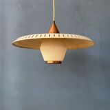 Vintage Louis Kalff enamel opaline glass pendant lamp