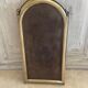 Vintage brass fireplace screen, folding spark guard with 4 panels,