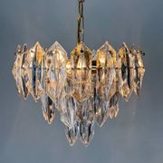 JT Kalmar chandelier, cut glass, 3 levels, Austria, circa 1970s