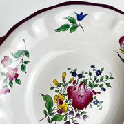 Set of 6 bowls, Réverbère model by KG Lunéville, tulip and rose pattern.