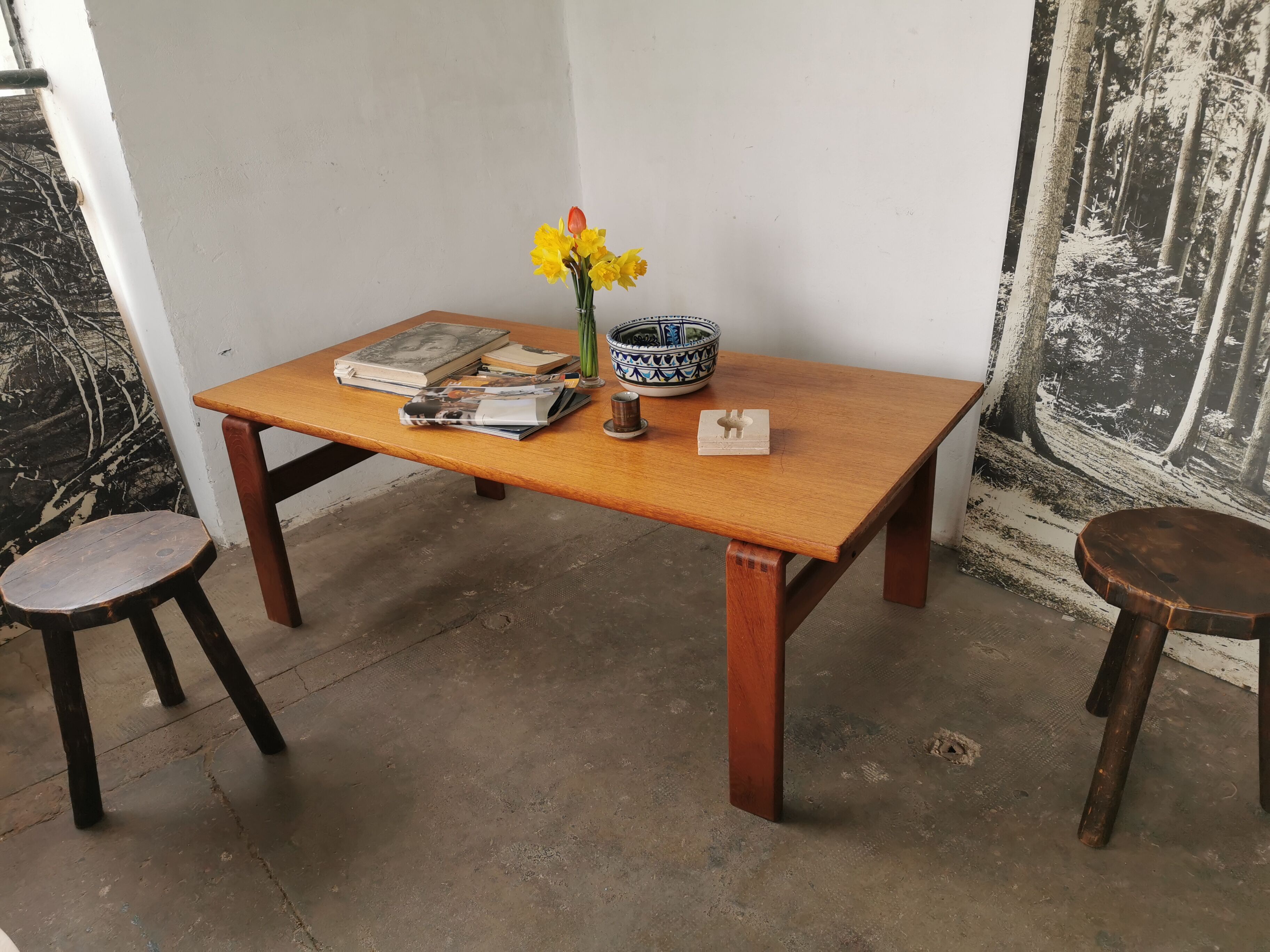 Scandinavian style teak coffee table