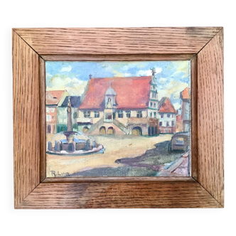 Painting “The main square of Molsheim” - signed R. Loir