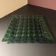 Decorative fused glass plate in green and blue – woven design – piece
