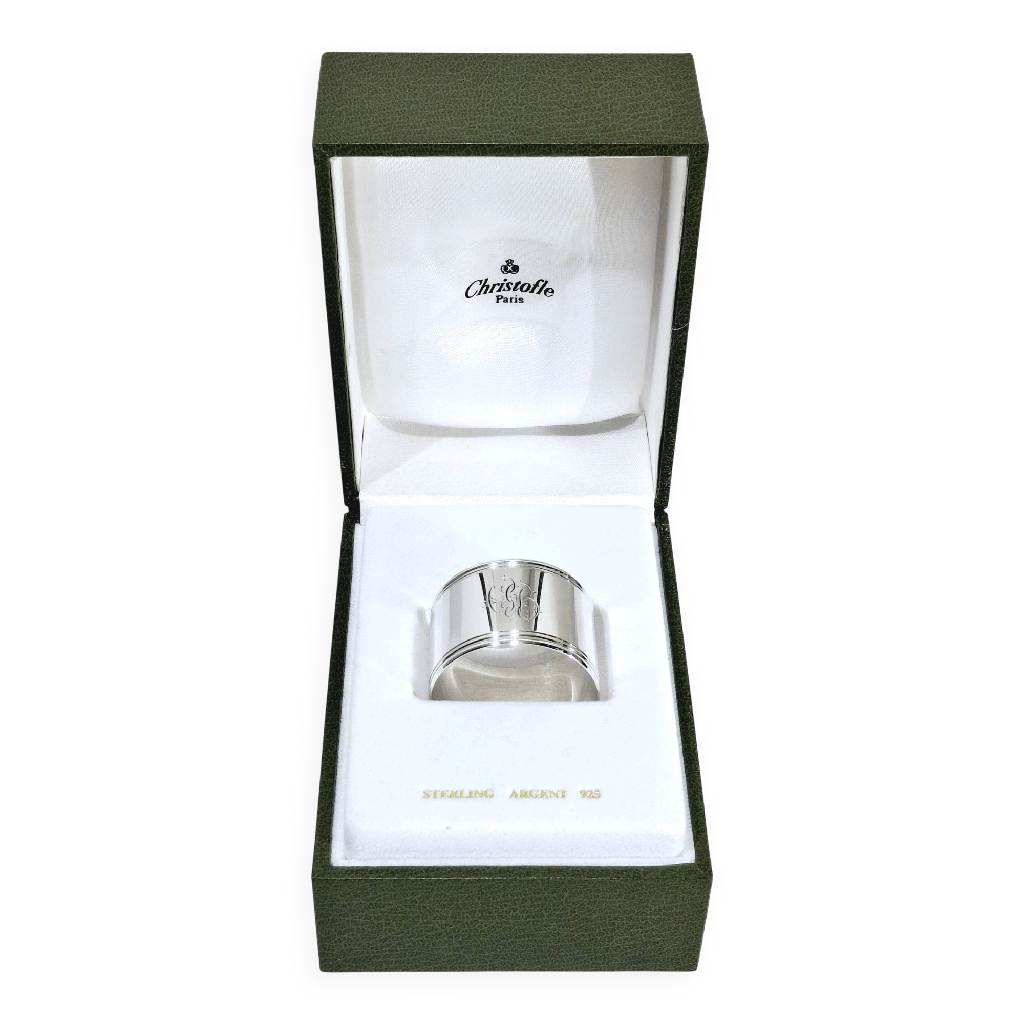 Christofle - silver napkin ring cluny model “cb”