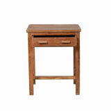 Console bureau table haute marron 1 tiroir vieux teck inde