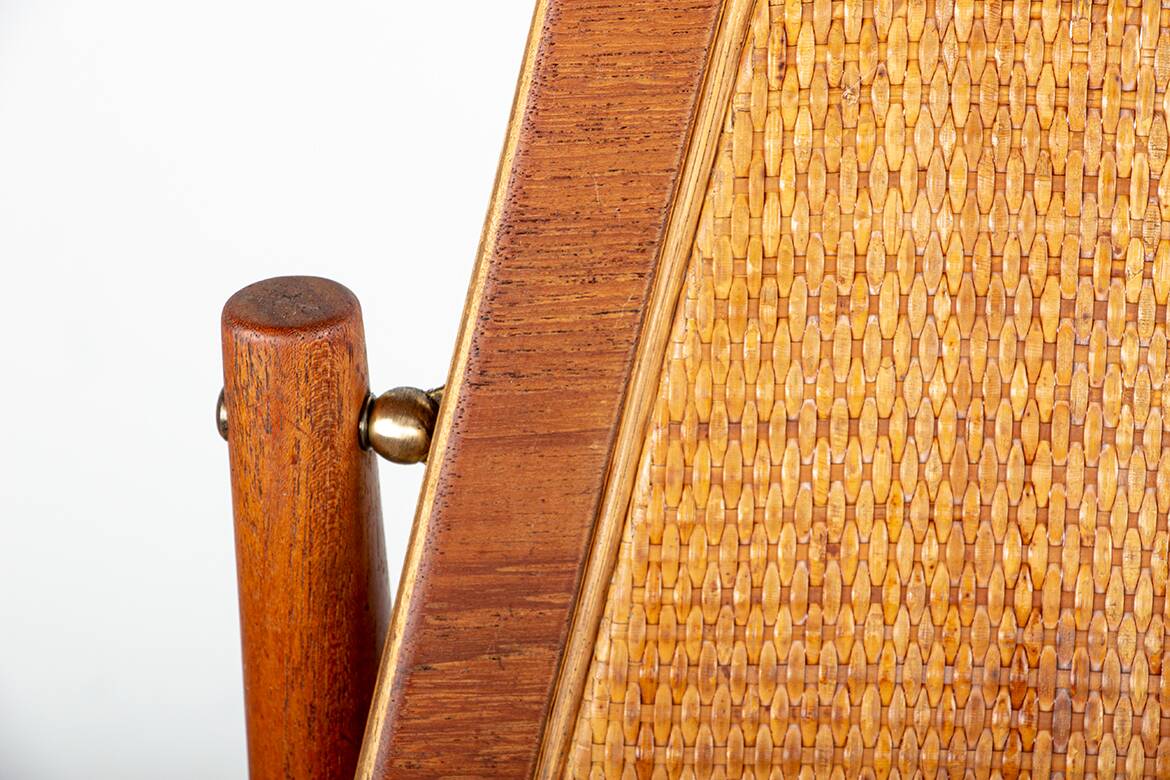 6 Danish chairs in teak, caning and leather, model FD 187 by Arne Vodder.