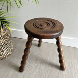 Tabouret tripode bois
