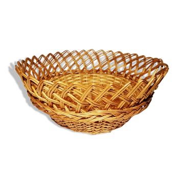 Vintage round wicker basket