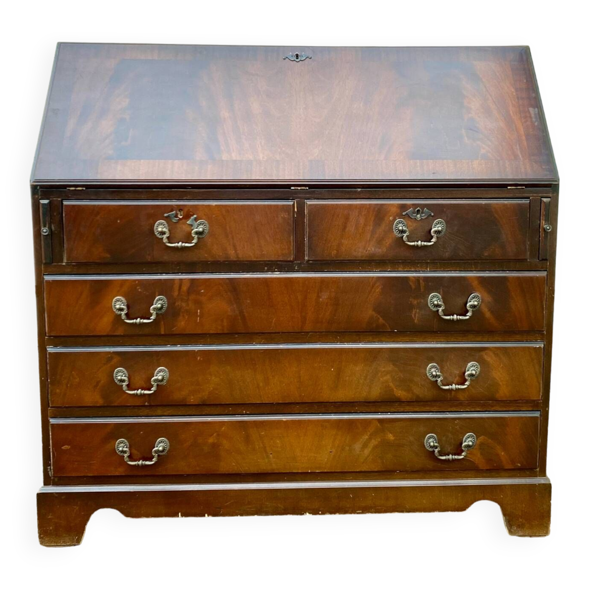 Secretary, chest of drawers, desk, scribe in solid mahogany