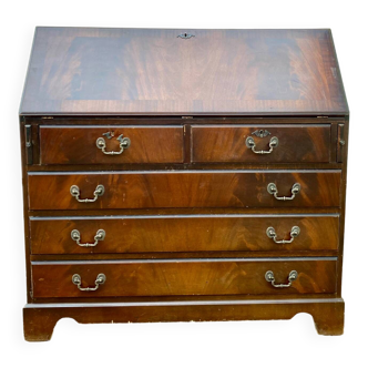 Secretary, chest of drawers, desk, scribanne in solid mahogany
