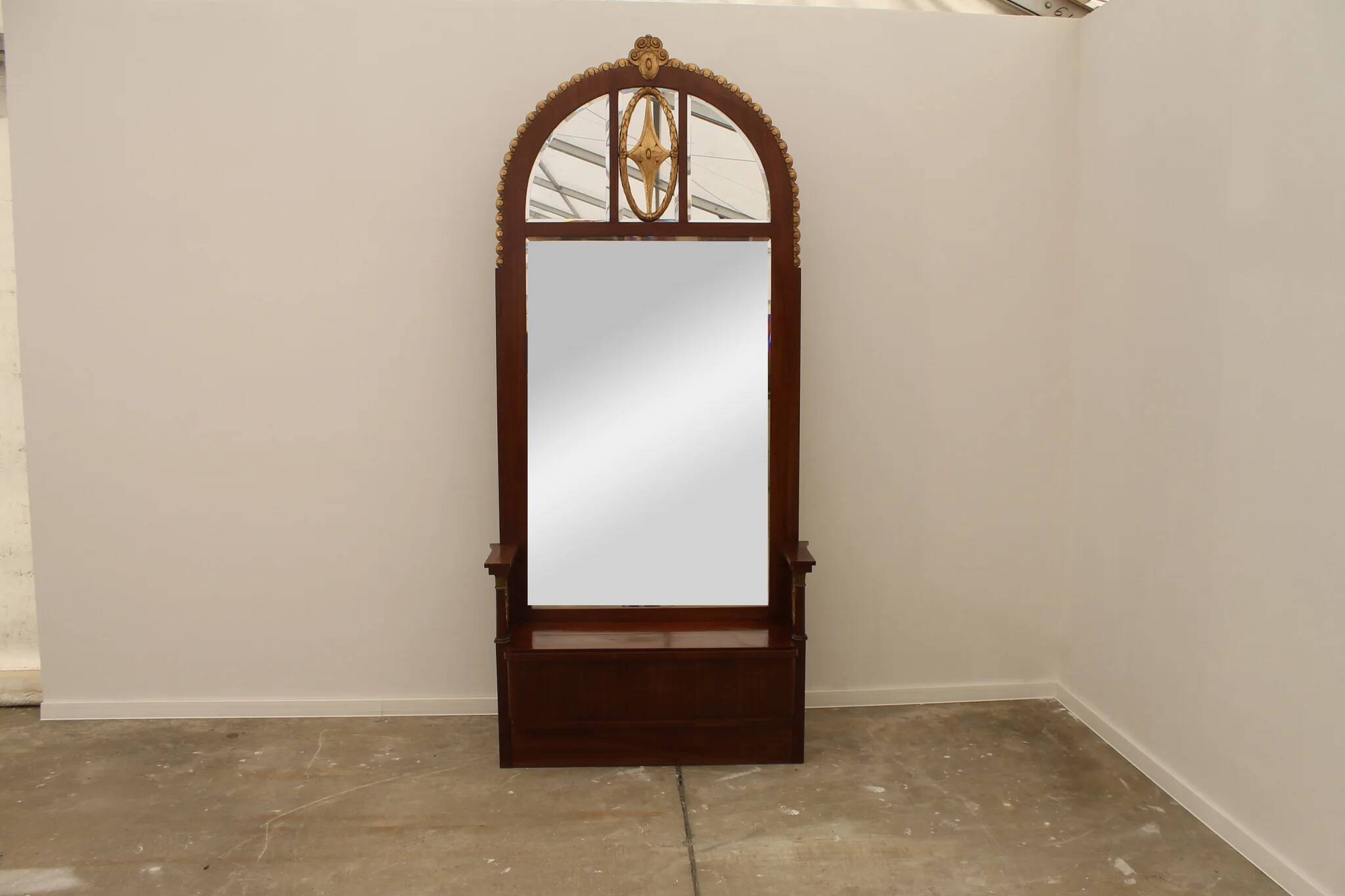 Viennese Secession Huge Mahogany Hall Mirror, 1910