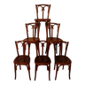 Série 6 chaises bistrot bois courbé