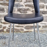 Tonneau chair, vynil and chrome, vintage, 60s