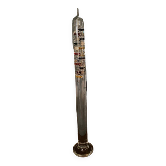 Large 1980 thermometer in blown glass 110 cm