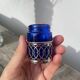 Silver-plated metal and blue glass salt and pepper shaker